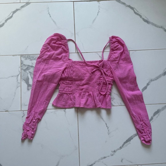 Free People Chloe Top Hot Pink XS - Picture 9 of 9